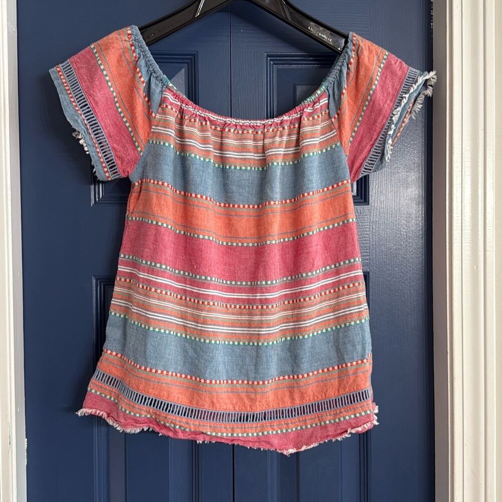 dRA Anthropologie Boho Striped Top Size S